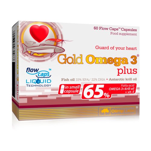 Жирные кислоты Olimp Gold Omega 3 Plus 65%, 60 капсул,  мл, Olimp Labs. Омега 3 (Рыбий жир). Поддержание здоровья Укрепление суставов и связок Здоровье кожи Профилактика ССЗ Противовоспалительные свойства 