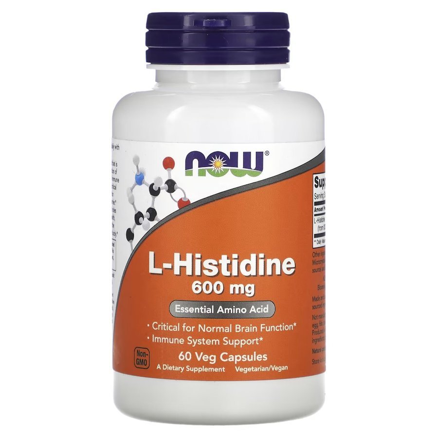 Now Аминокислота NOW L-Histidine 600 mg, 60 вегакапсул, , 