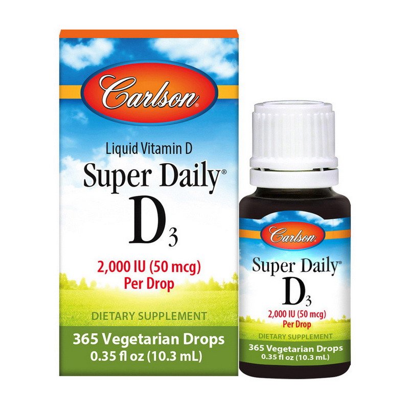Carlson Labs Жидкий Витамин д3 Carlson Labs Super Daily D3 Liquid 2000 IU (10.3 мл ) карлсон лаб, , 0.103 