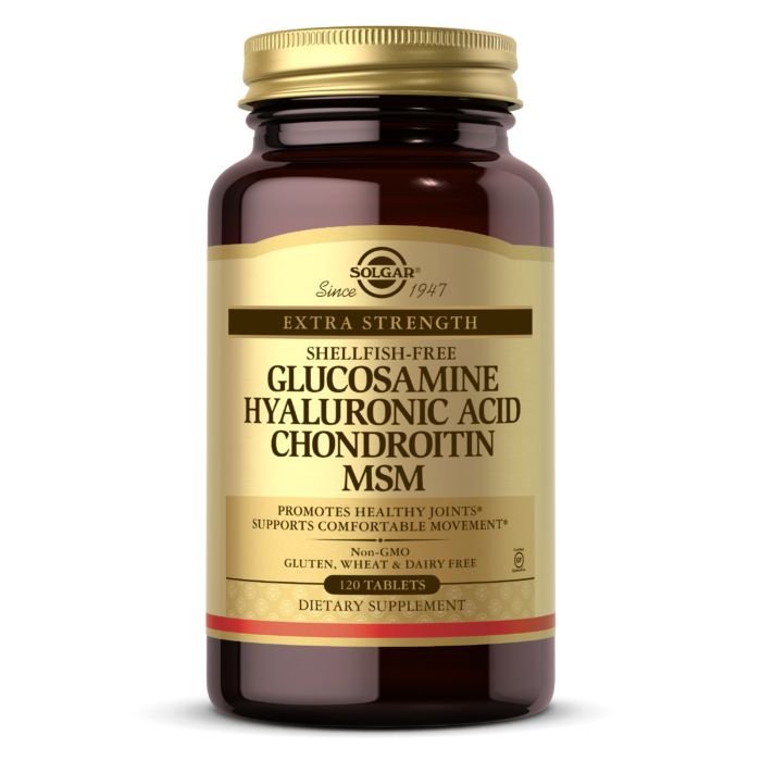 Для суставов и связок Solgar Glucosamine Hyaluronic Acid Chondroitin MSM, 120 таблеток,  мл, Solgar. Хондропротекторы. Поддержание здоровья Укрепление суставов и связок 