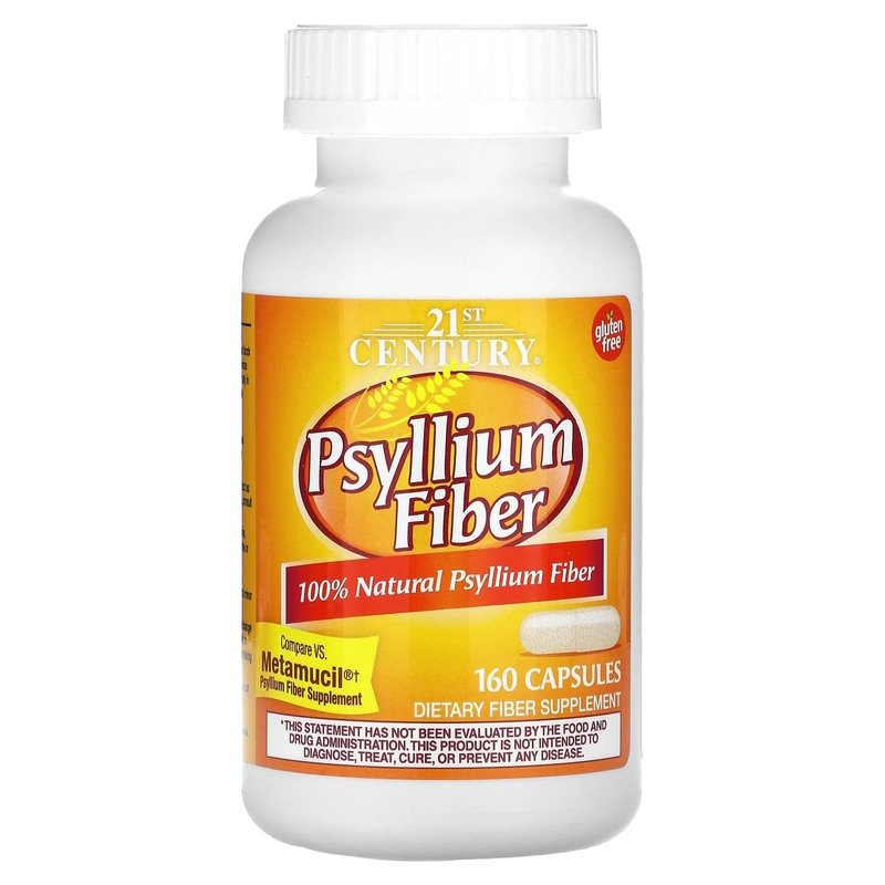 Натуральная добавка 21st Century Psyllium Fiber, 160 капсул,  ml, 21st Century. Natural Products. General Health 