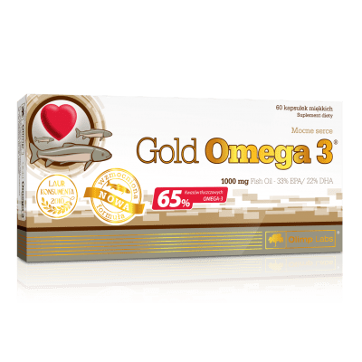 Жирні кислоти Olimp Labs Gold Omega 3 65 % 60 caps,  ml, Olimp Labs. Omega 3 (Fish Oil). General Health Ligament and Joint strengthening Skin health CVD Prevention Anti-inflammatory properties 
