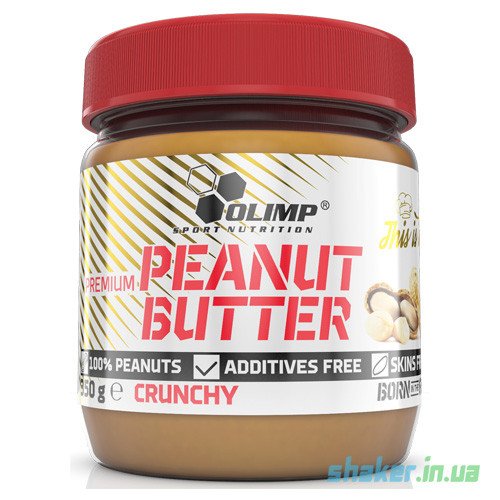Натуральная арахисовая паста Olimp Premium Peanut Butter (350 г) олимп crunchy,  мл, Olimp Labs. Арахисовая паста. 
