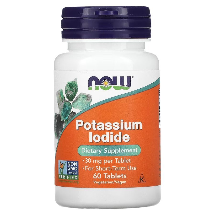 Витамины и минералы NOW Potassium Iodide, 60 таблеток СРОК 07.24,  ml, Now. Vitamins and minerals. General Health Immunity enhancement 