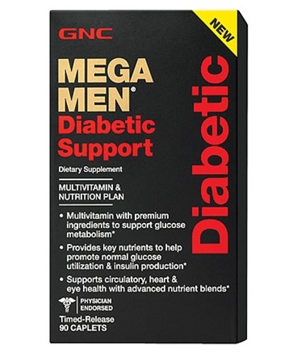 GNC Mega Men Diabetic Support, , 90 piezas
