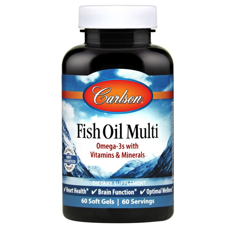 Жирные кислоты Carlson Labs Fish Oil Multi, 60 капсул,  ml, California Gold Nutrition. Grasas. General Health 