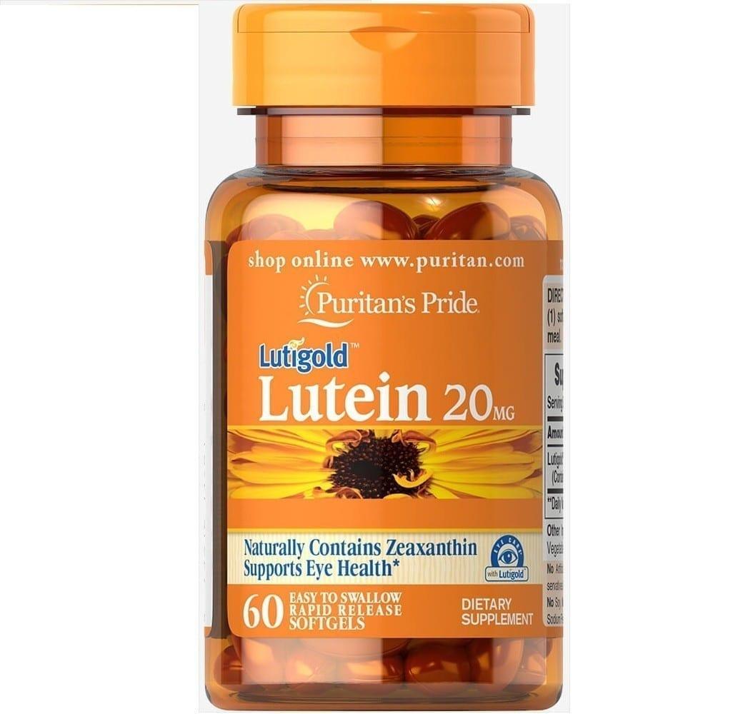 Харчова добавка Puritan's Pride Lutein 20 mg with Zeaxanthin 60 Softgels,  мл, Puritan's Pride. Спец препараты. 