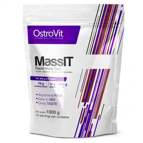 Ostrovit MassIT 1 кг Клубника,  мл, OstroVit. Гейнер. Набор массы Энергия и выносливость Восстановление 