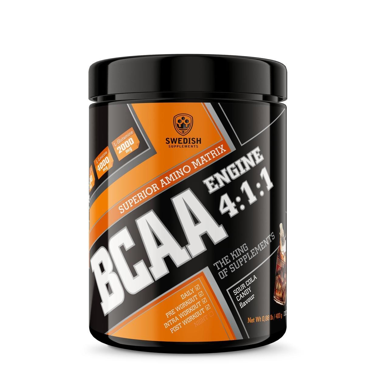 Swedish supplements - BCAA - 400g sour cola candy,  ml, Swedish Supplements. BCAA. Weight Loss recovery Anti-catabolic properties Lean muscle mass 