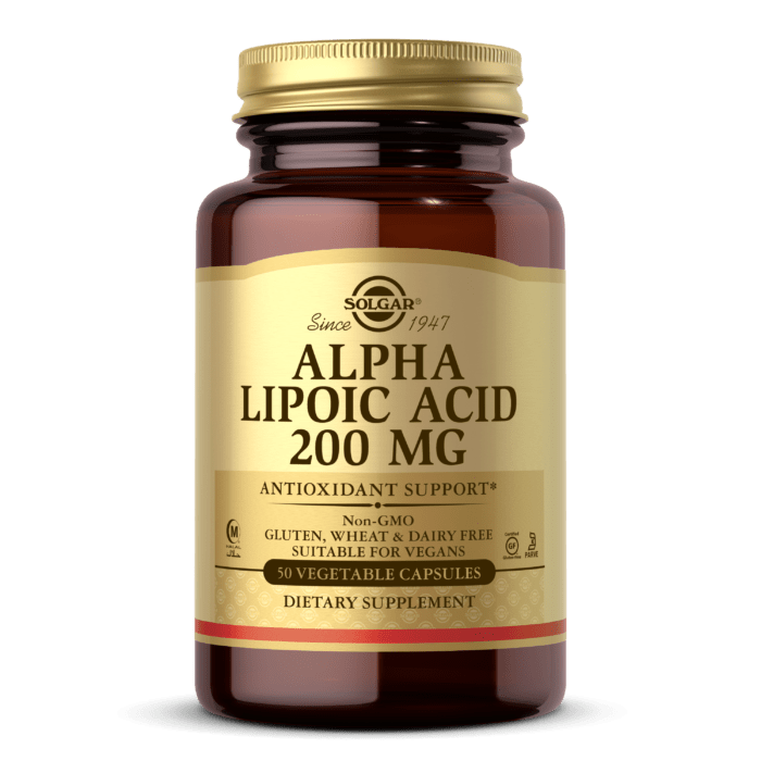 Solgar Альфа-липоевая кислота Solgar Alpha Lipoic Acid 200 mg (50 капсул) солгар, , 50 