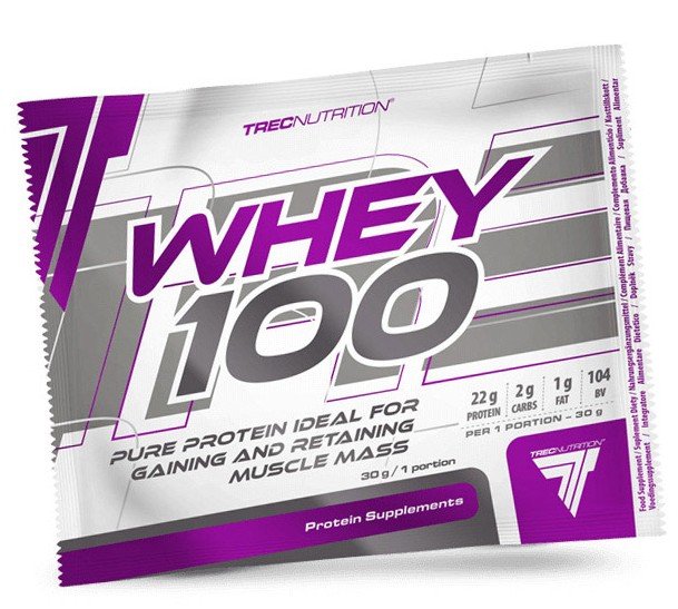 Whey 100, 30 g, Trec Nutrition. Whey Concentrate. Mass Gain recovery Anti-catabolic properties 