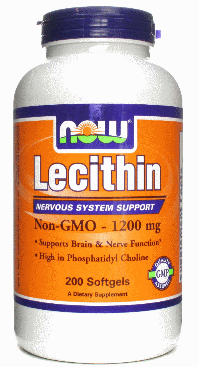 Lecithin 1200 mg, 200 шт, Now. Лецитин. Поддержание здоровья 
