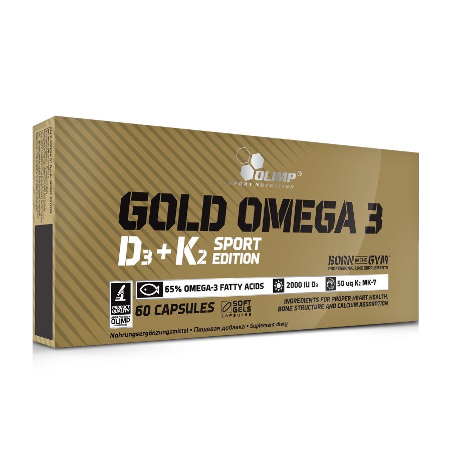 Жирные кислоты Olimp Gold Omega 3 D3+K2 Sport Edition, 60 капсул,  мл, NZMP. Омега 3 (Рыбий жир). Поддержание здоровья Укрепление суставов и связок Здоровье кожи Профилактика ССЗ Противовоспалительные свойства 