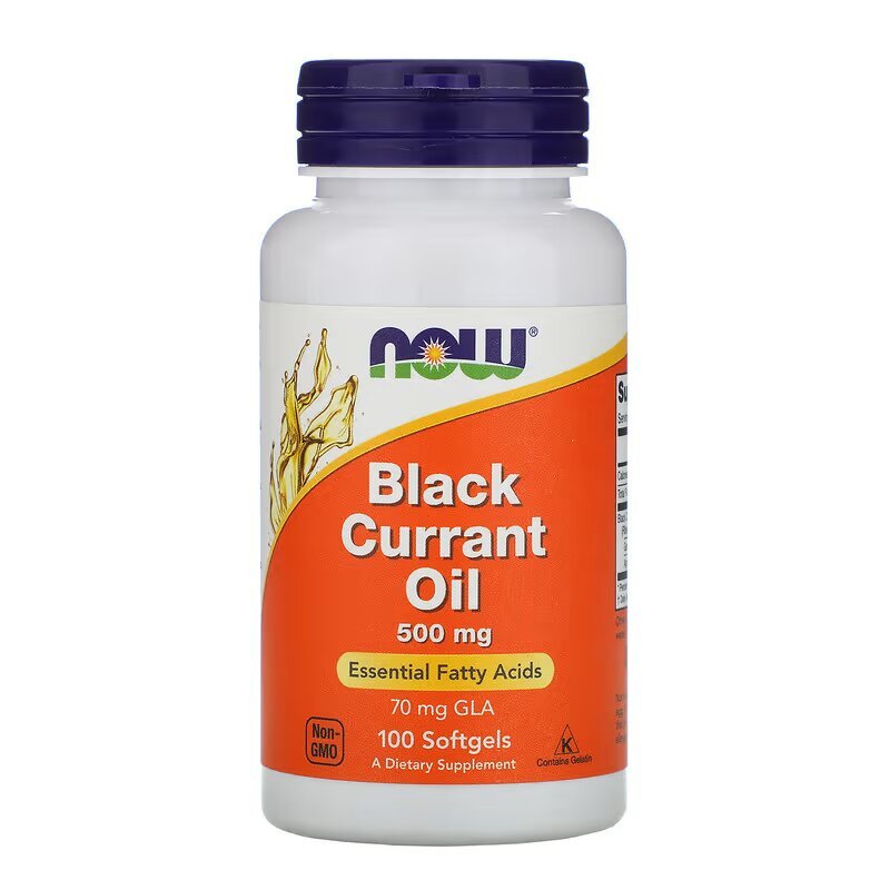 Now Жирные кислоты NOW Black Currant Oil 500 mg, 100 капсул, , 