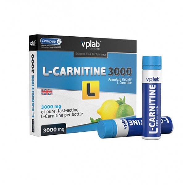 L-Carnitine 3000, 7 шт, VPLab. L-карнитин. Снижение веса Поддержание здоровья Детоксикация Стрессоустойчивость Снижение холестерина Антиоксидантные свойства 