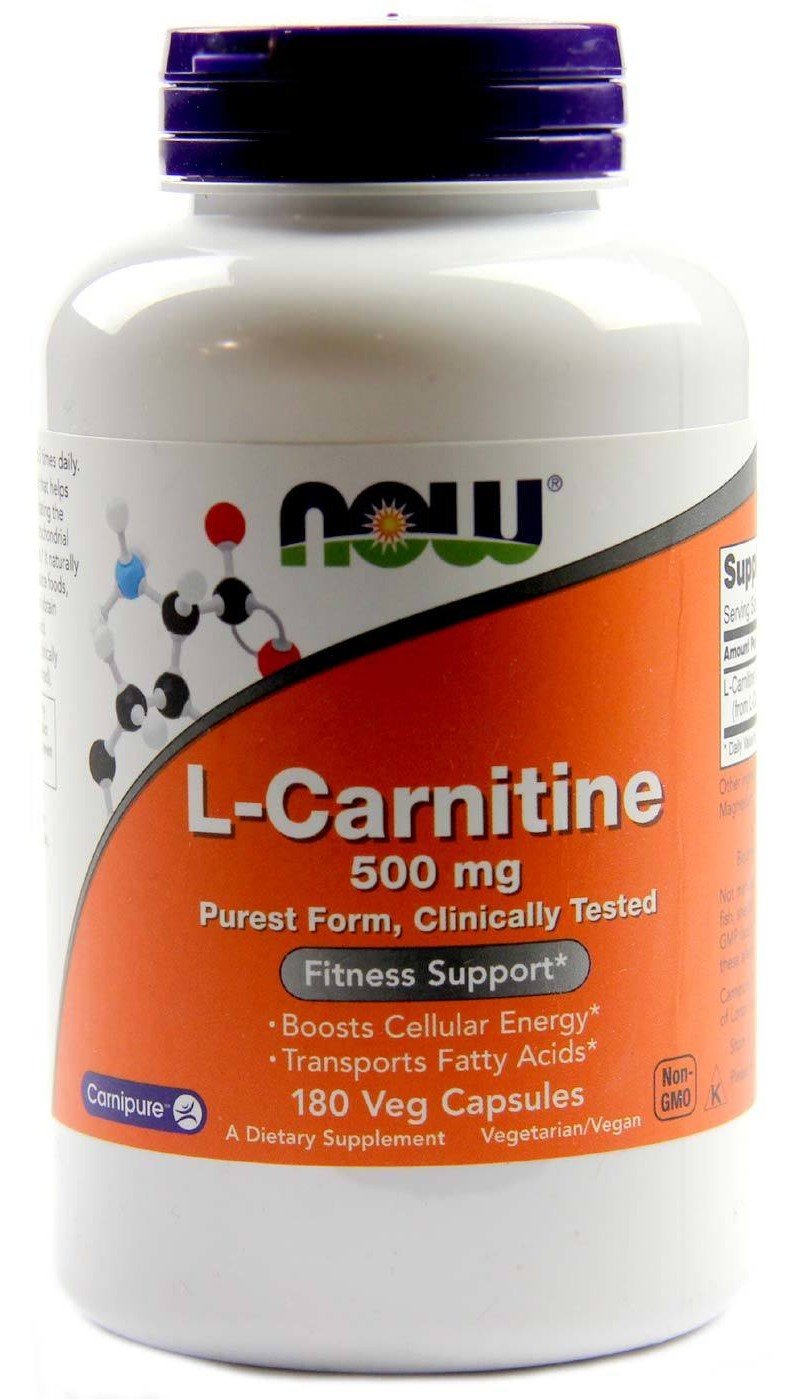 L-Carnitine 500 mg, 180 шт, Now. L-карнитин. Снижение веса Поддержание здоровья Детоксикация Стрессоустойчивость Снижение холестерина Антиоксидантные свойства 