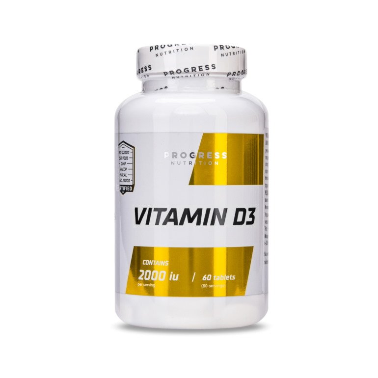 Витамины и минералы Progress Nutrition Vitamin D3, 60 таблеток,  мл, Progress Nutrition. Витамины и минералы. Поддержание здоровья Укрепление иммунитета 