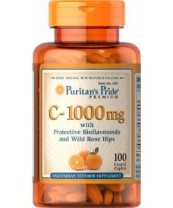C-1000 mg with Protective Bioflavonoids and Wild Rose Hips, 100 pcs, Puritan's Pride. Vitamin C. General Health Immunity enhancement 