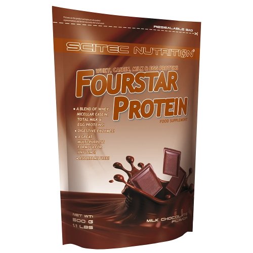 Протеин Scitec Fourstar Protein, 500 грамм Молочный шоколад,  мл, Scitec Nutrition. Протеин. Набор массы Восстановление Антикатаболические свойства 