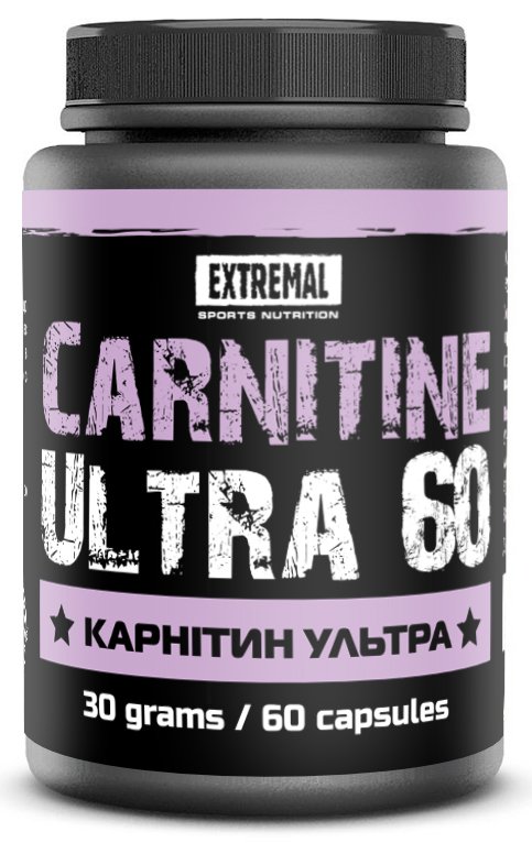 Жиросжигатель Extremal Carnitine ultra 60 капсул 30 г,  ml, Extremal. Quemador de grasa. Weight Loss Fat burning 