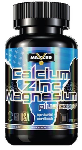 Calcium Zinc Magnesium, 90 шт, Maxler. Кальций, цинк и магний. Поддержание здоровья 