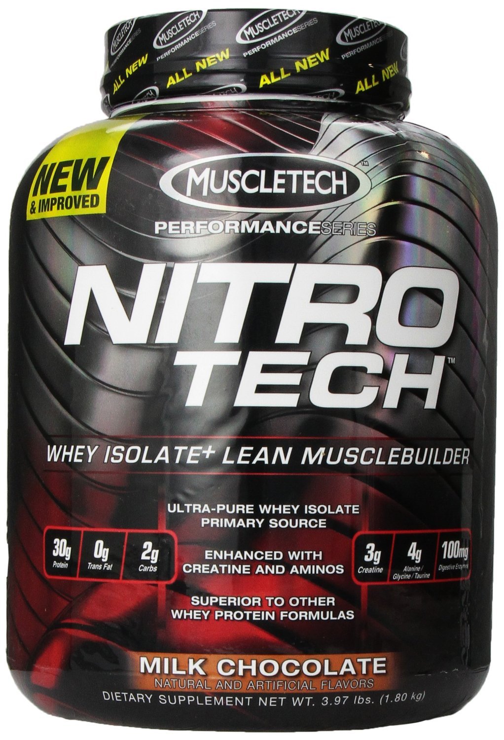 Nitro Tech Performance Series, 1800 г, MuscleTech. Сывороточный изолят. Сухая мышечная масса Снижение веса Восстановление Антикатаболические свойства 