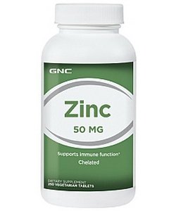 Zinc 50 mg, 250 шт, GNC. Цинк Zn, Цинк. Поддержание здоровья 