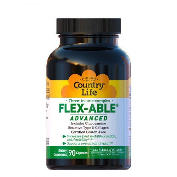 Для суставов и связок Country Life Flex-Able, 90 капсул,  ml, Country Life. For joints and ligaments. General Health Ligament and Joint strengthening 