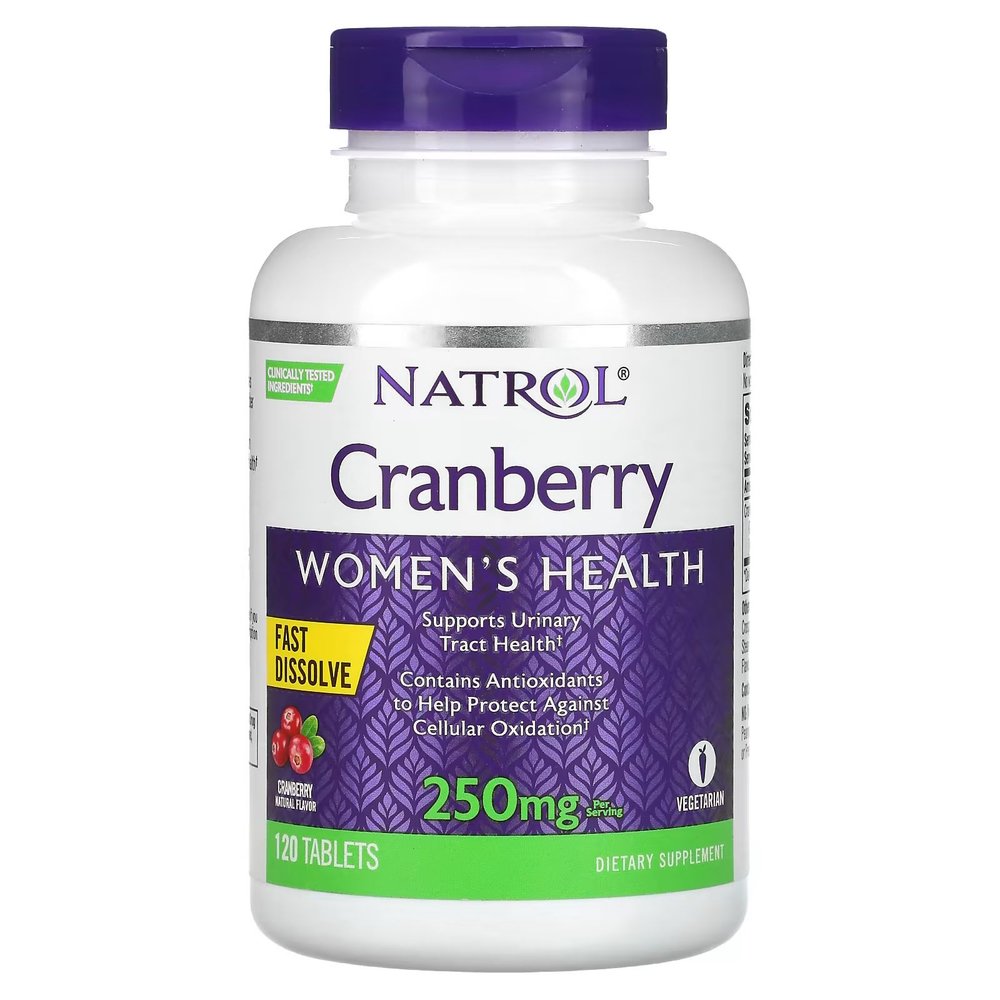 Натуральная добавка Natrol Cranberry 250 mg, 120 таблеток,  мл, Natrol. Hатуральные продукты. Поддержание здоровья 