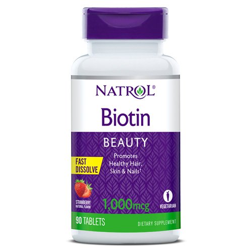 Витамины и минералы Natrol Biotin 1000 mcg, 90 таблеток - клубника,  ml, Natrol. Vitamins and minerals. General Health Immunity enhancement 