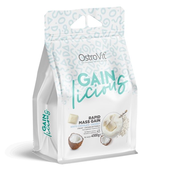 Гейнер OstroVit GAINlicious, 4.5 кг Белый шоколад с кокосом,  мл, OstroVit. Гейнер. Набор массы Энергия и выносливость Восстановление 
