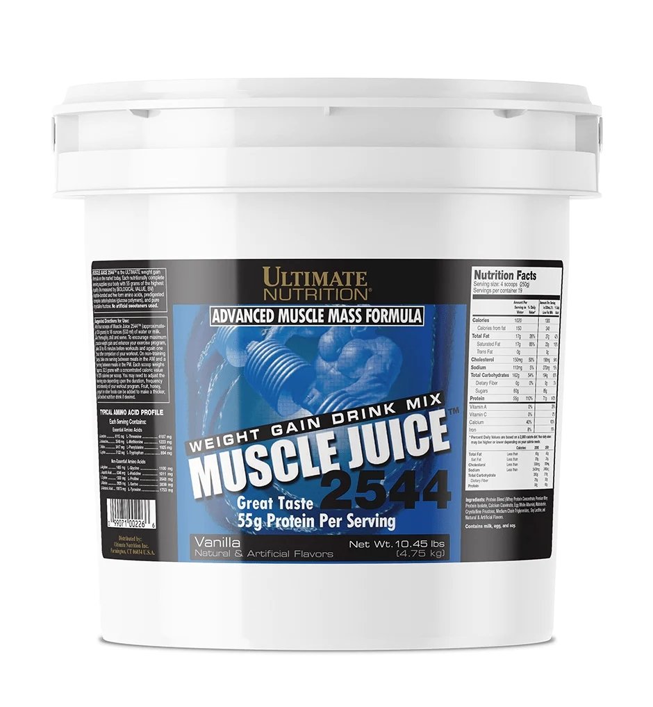 Гейнер Ultimate Muscle Juice 2544, 4.75 кг Ваниль,  ml, Ultimate Nutrition. Ganadores. Mass Gain Energy & Endurance recuperación 