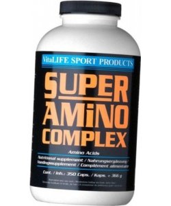 Super Amino Complex, 350 шт, VitaLIFE. Аминокислотные комплексы. 