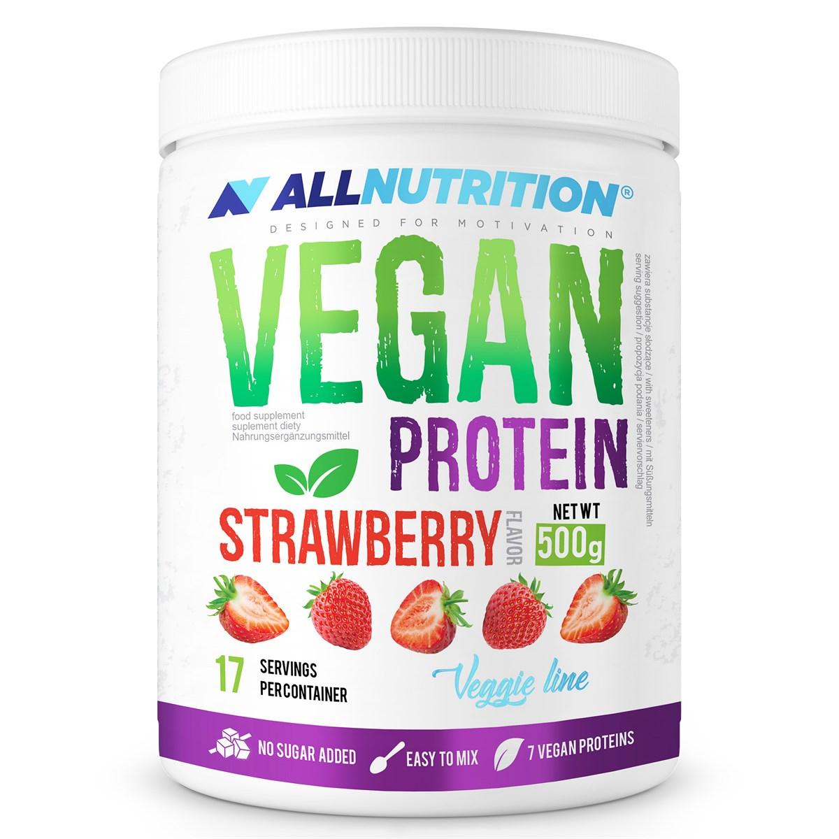AllNutrition Растительный протеин AllNutrition Vegan Protein (500 г) алл нутришн Strawberry, ,