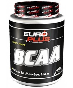 BCAA, 300 г, Euro Plus. BCAA. Снижение веса Восстановление Антикатаболические свойства Сухая мышечная масса 