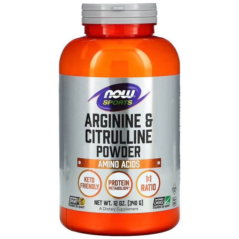 Now Аминокислота NOW Sports Arginine &amp; Citrulline, 340 грамм, , 340 