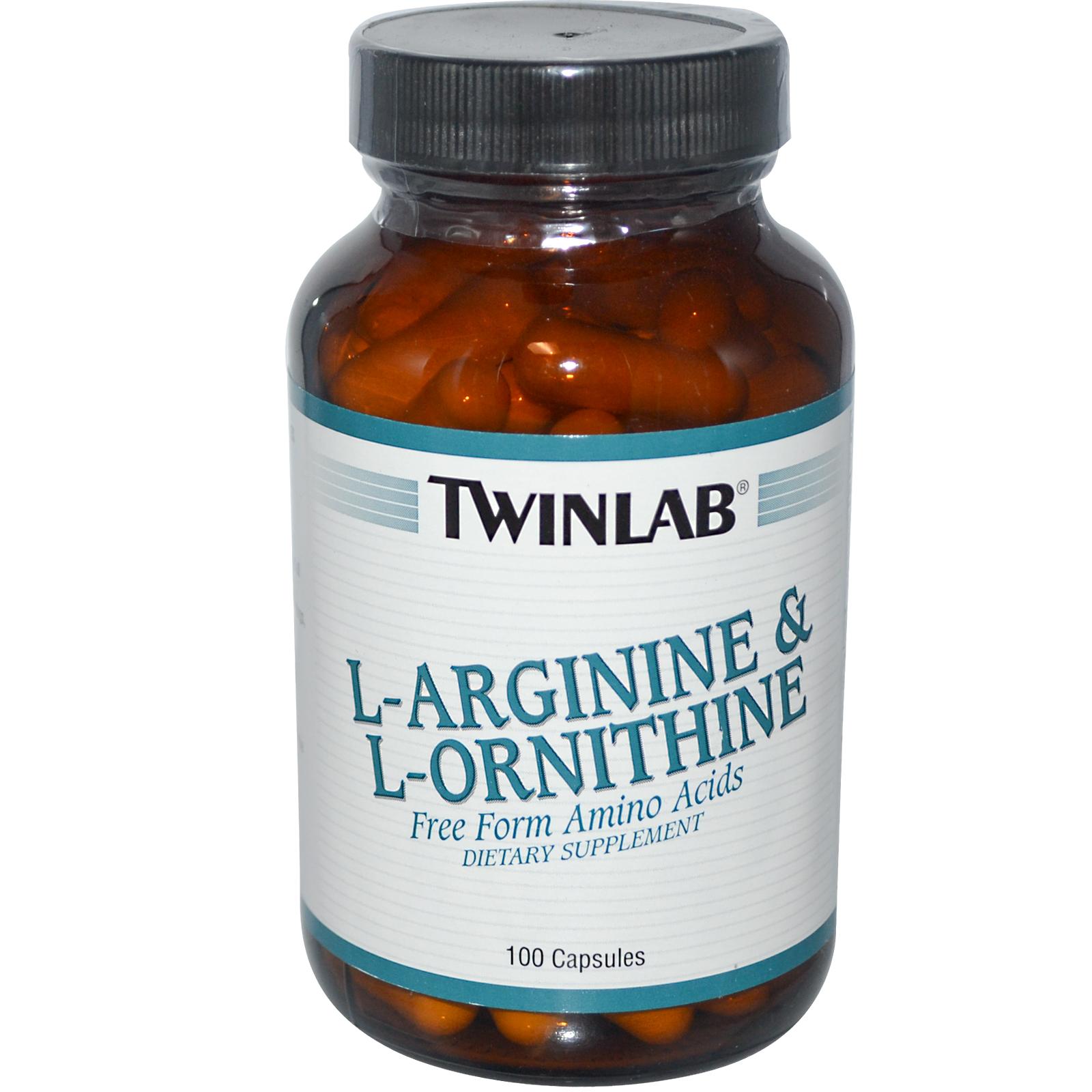 L-Arginine & L-Ornithine, 100 шт, Twinlab. Аминокислотные комплексы. 