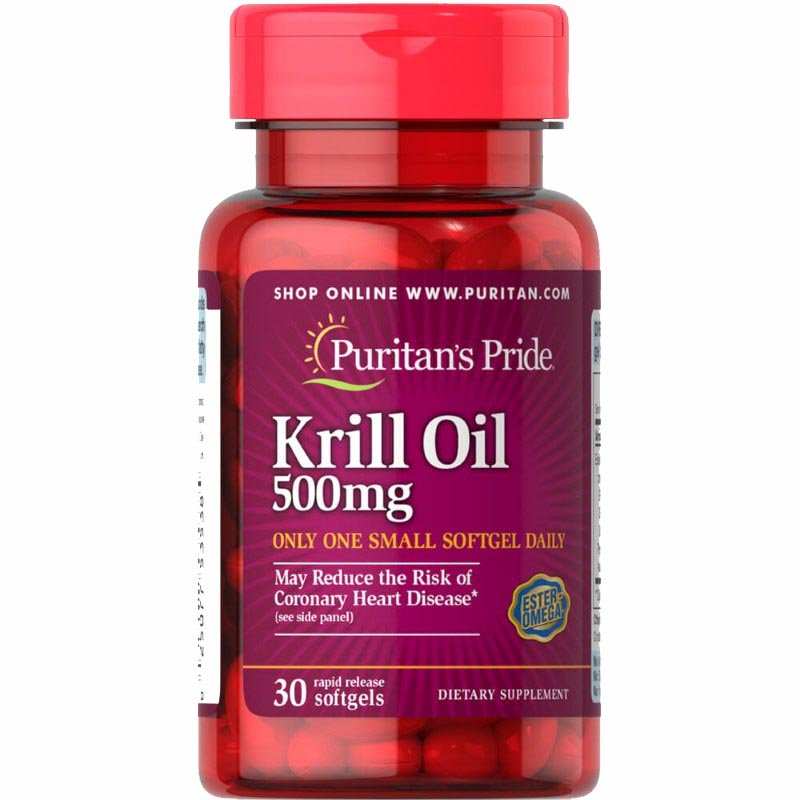 Puritan's Pride Жирные кислоты Puritan's Pride Krill Oil 500 mg, 30 капсул, , 