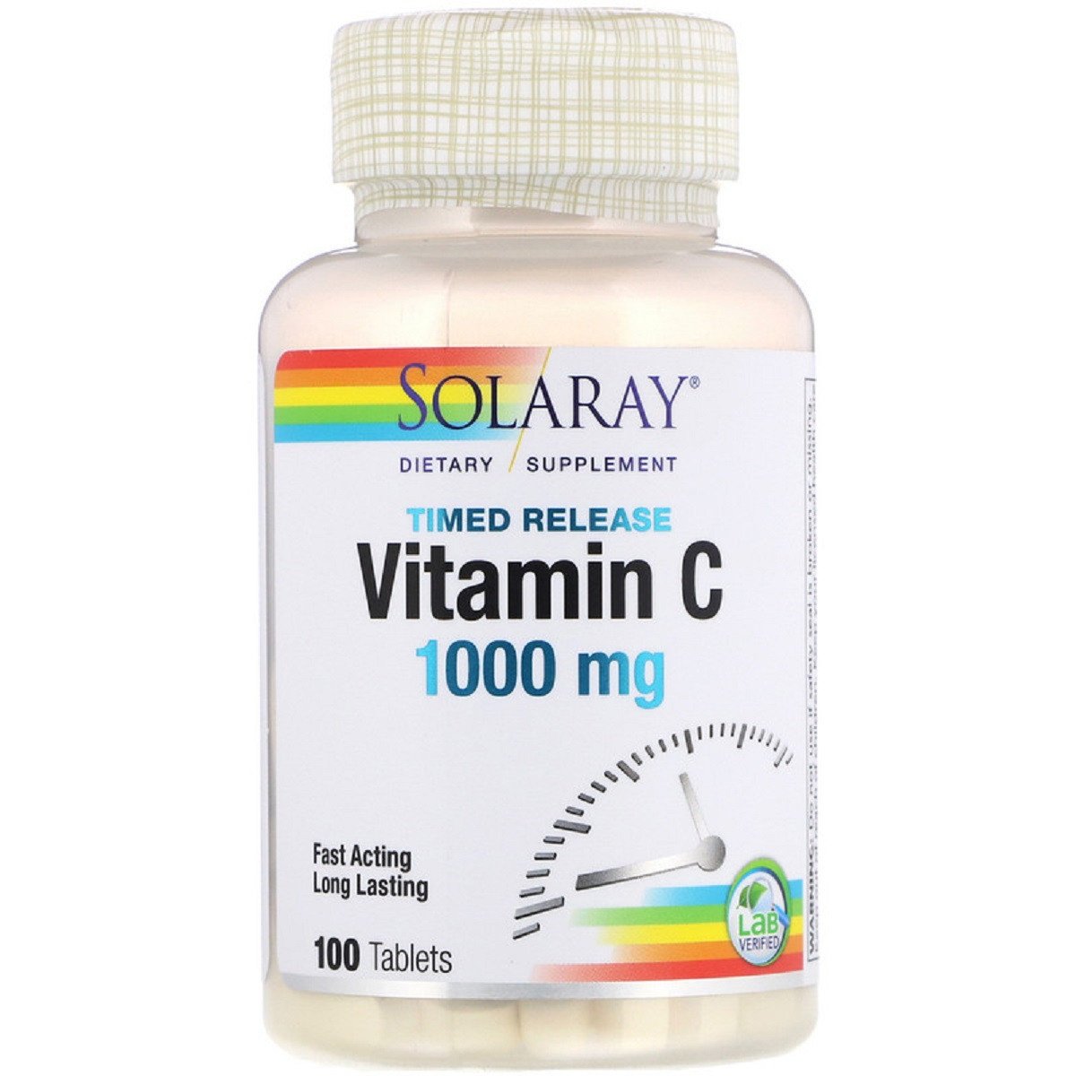 Solaray Витамин С Двухфазного Высвобождения, Vitamin C, Solaray, 1000 мг, 100 Таблеток, , 