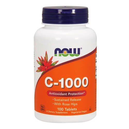 Вітамін С для зміцнення імунітету NOW Foods C-1000 100 Tabs,  ml, Now. Vitamins and minerals. General Health Immunity enhancement 