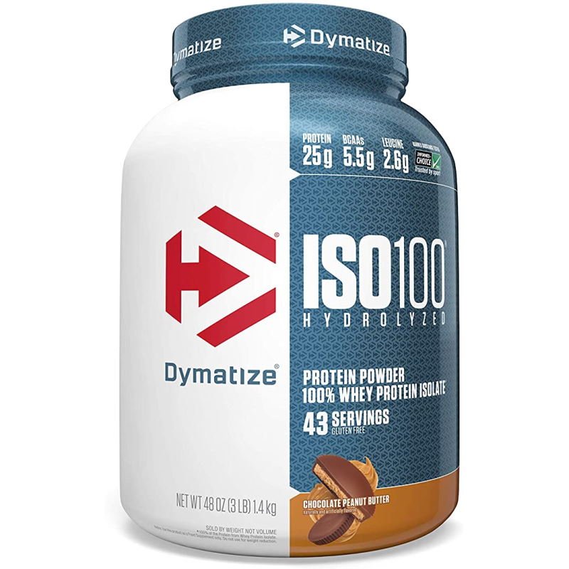 Протеин Dymatize ISO-100, 1.4 кг Шоколад-арахисовое масло,  мл, Dymatize Nutrition. Протеин. Набор массы Восстановление Антикатаболические свойства 