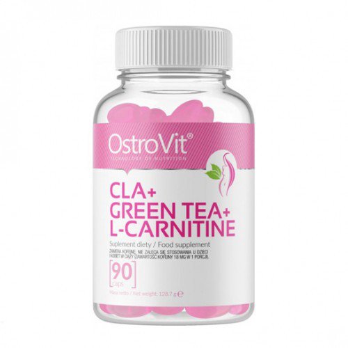 OstroVit CLA+Green Tea+L-Carnitine 90 caps,  ml, OstroVit. Fat Burner. Weight Loss Fat burning 