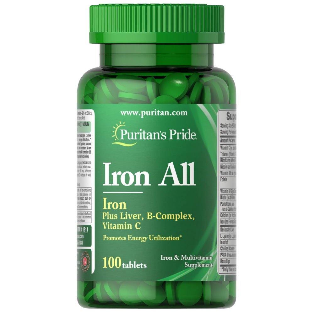 Prozis Витамины и минералы Puritan's Pride Iron All, 100 таблеток, , 