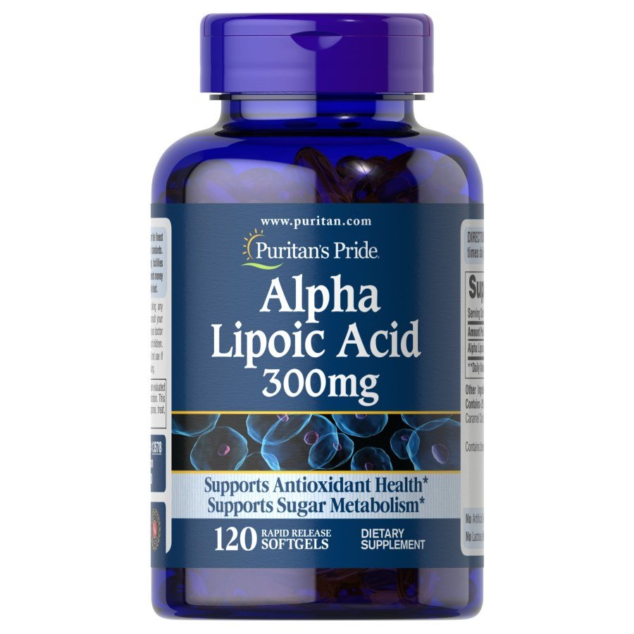 Витамины и минералы Puritan's Pride Alpha Lipoic Acid 300 mg, 120 гелевых капсул,  мл, Puritan's Pride. Витамины и минералы. Поддержание здоровья Укрепление иммунитета 