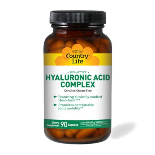 Для суставов и связок Country Life Hyaluronic Acid Complex, 90 капсул,  мл, Country Life. Хондропротекторы. Поддержание здоровья Укрепление суставов и связок 