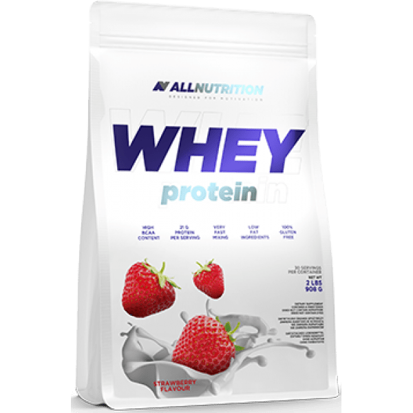 AllNutrition Сывороточный протеин концентрат AllNutrition Whey Protein (900 г) алл нутришн Strawberry, , 0.9 