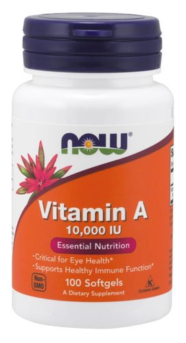 Now Vitamin A 10000 IU 100 капс Без вкуса,  ml, Now. Vitamin A. General Health Immunity enhancement Skin health Strengthening hair and nails Antioxidant properties 