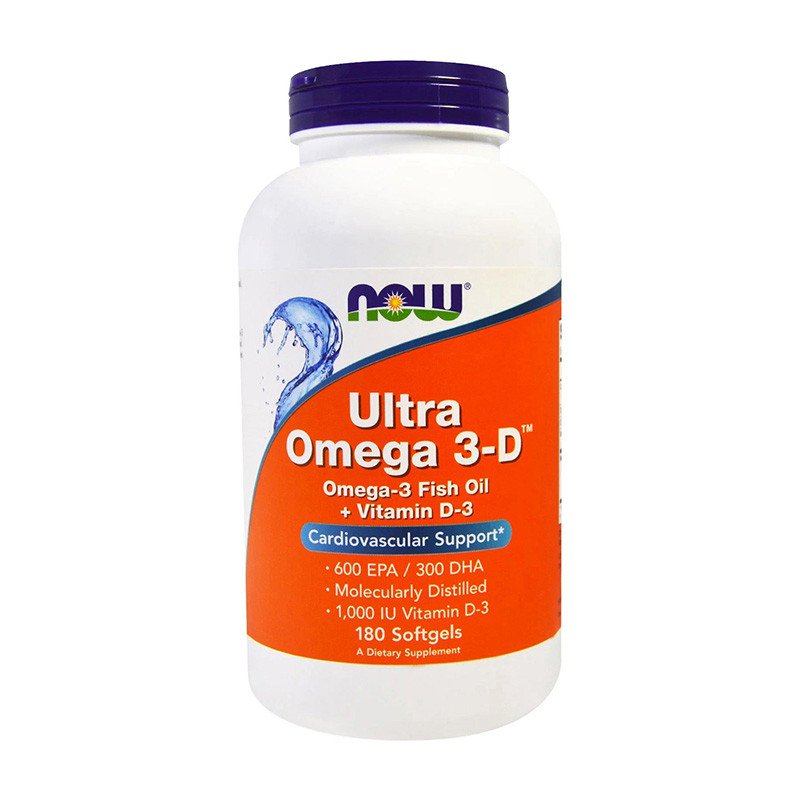 Ультра Омега 3 Now Foods Ultra Omega 3-D (180 капс) нау фудс,  мл, Now. Омега 3 (Рыбий жир). Поддержание здоровья Укрепление суставов и связок Здоровье кожи Профилактика ССЗ Противовоспалительные свойства 