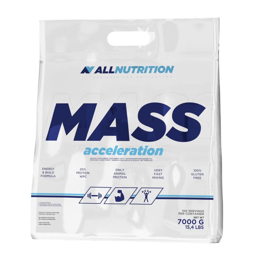 Гейнер AllNutrition Mass Acceleration, 7 кг Клубника-банан СРОК 11.21,  ml, AllNutrition. Gainer. Mass Gain Energy & Endurance recovery 