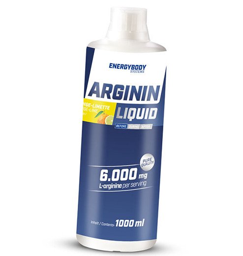Л-Аргинин Energy Body Arginin Liquid (1 л) orange-lime,  мл, Energybody. Аргинин. Восстановление Укрепление иммунитета Пампинг мышц Антиоксидантные свойства Снижение холестерина Донатор оксида азота 